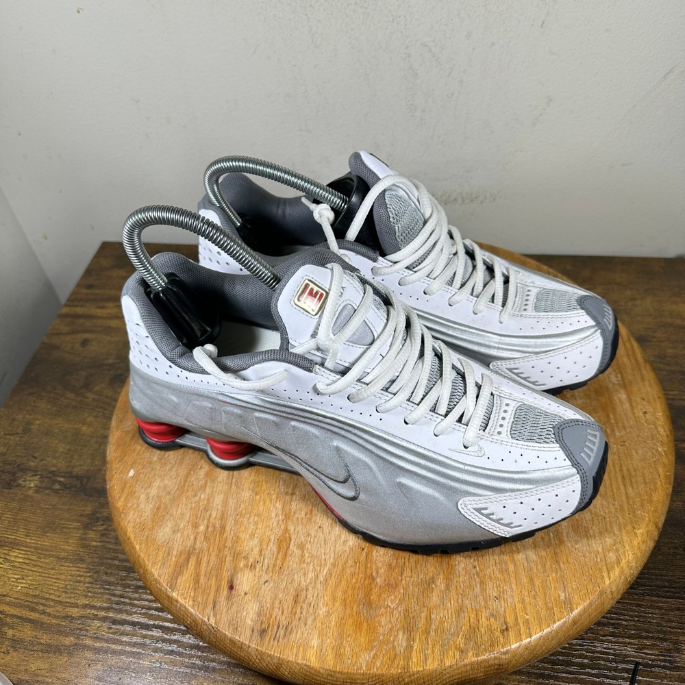 Nike Shox TL Nova White Metallic Silver Red Running Shoes Mens 8.5 104265-126